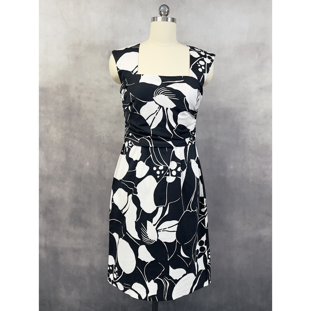 Donna Ricco Floral Sheath Dress Women 6 Stretch Mod Garden Party Preppy City